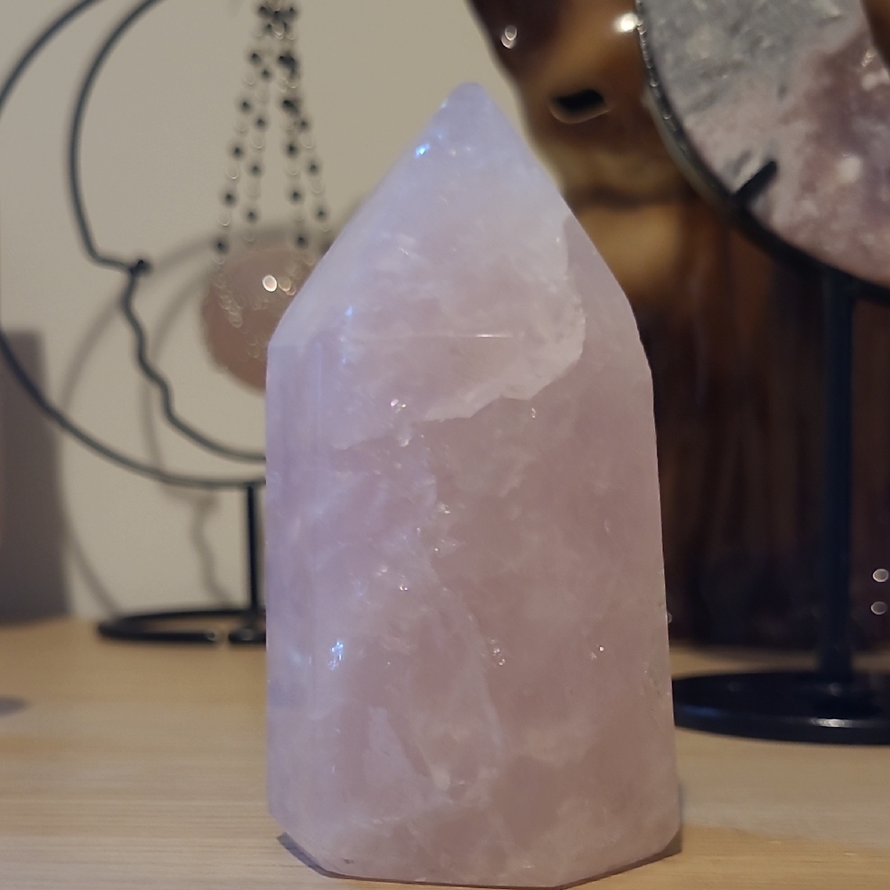 Rose Quartz Crystal Tower